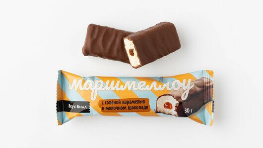 Батончик ВкусВилл Маршмеллоу с соленой карамелью в молочном шоколаде