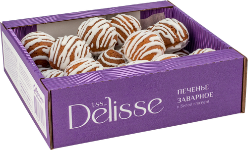 

Печенье заварное Delisse в белой глазури 400 г