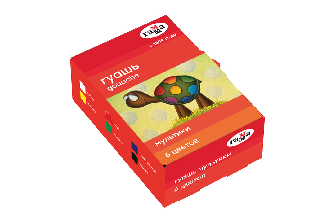 

Гуашь Гамма Мультики 6 цветов x 20 мл дизайн упаковки в ассортименте
