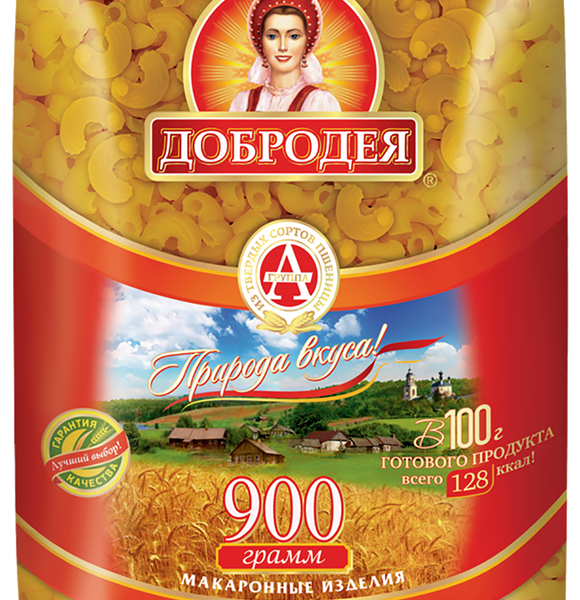 Макароны ДОБРОДЕЯ Завитоны, высший сорт