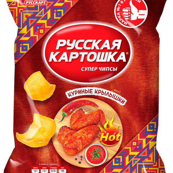 Чипсы Русская картошка картофельные куриные крылья