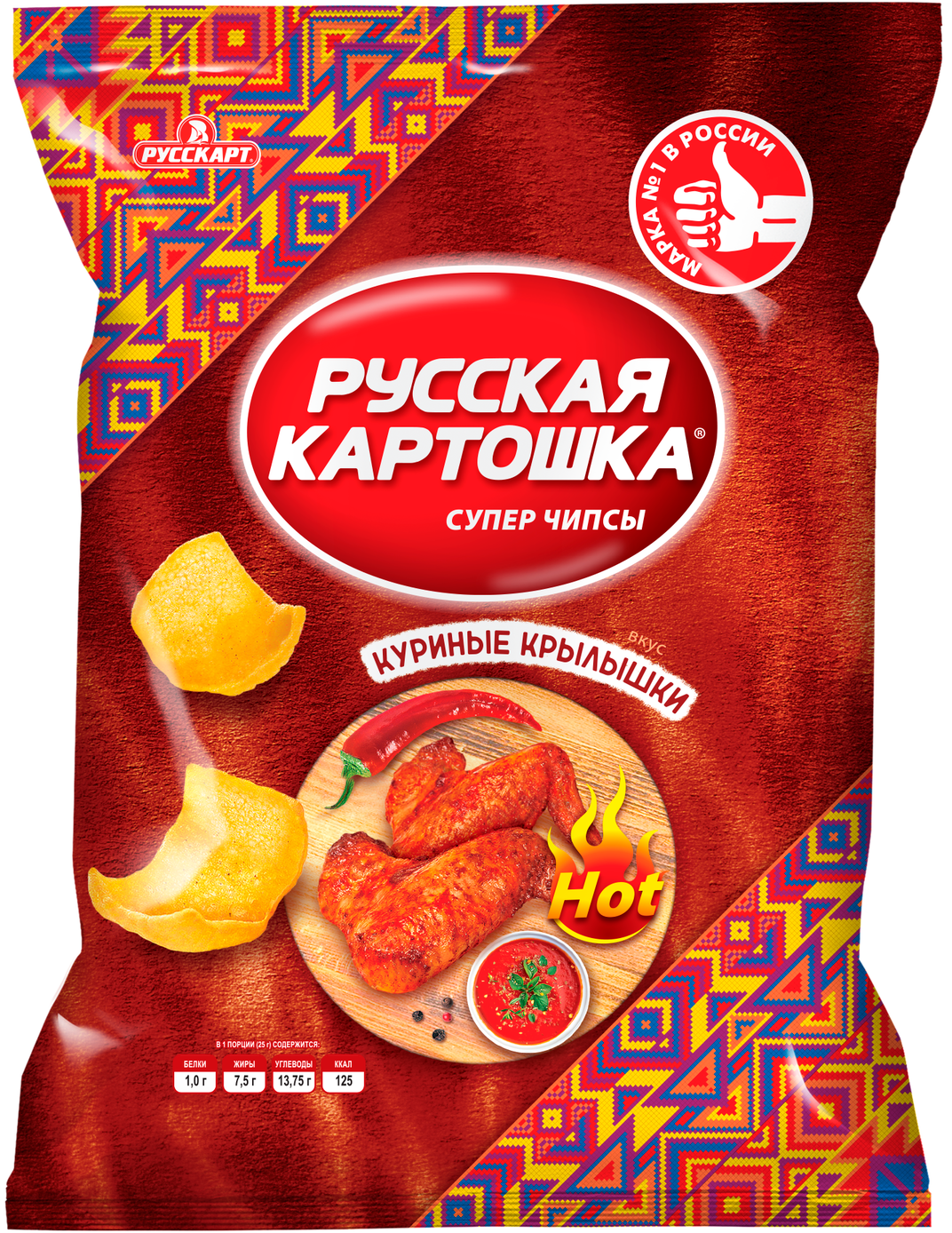 

Чипсы Русская картошка картофельные куриные крылья
