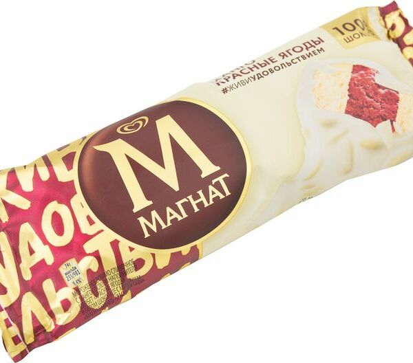 Эскимо Магнат манго-красные ягоды сливочное шербет-миндаль в шоколаде 8%, 74г