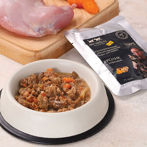 Корм влажный для взрослых кошек кролик с морковью Два хвоста 75г