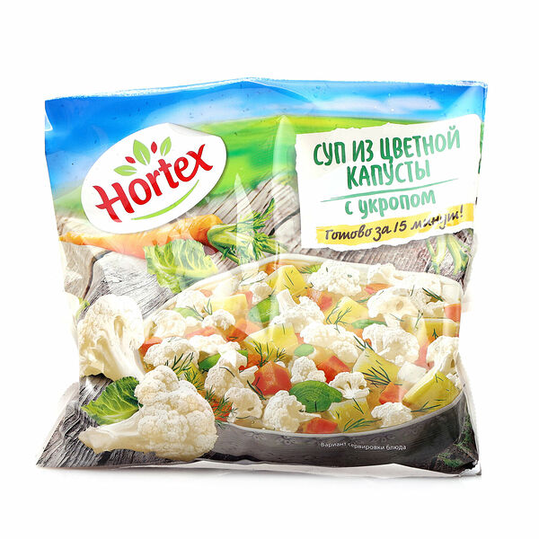 Смесь овощная Hortex Суп из цветной капусты с укропом быстрозамороженная 400 г