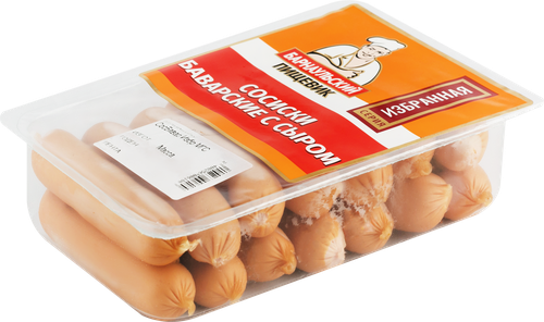 

Сосиски БАРНАУЛЬСКИЙ ПИЩЕВИК Баварские с сыром МГС вес до 1.2 кг