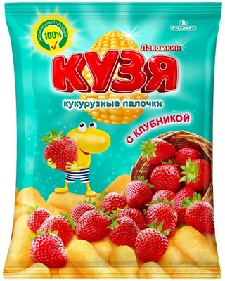 Палочки кукурузные Кузя Лакомкин клубника 100 г
