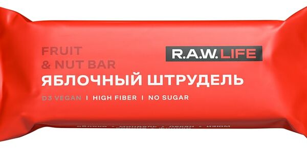 Батончик R.A.W. LIFE Фруктово-ореховый Яблочный штрудель 47г