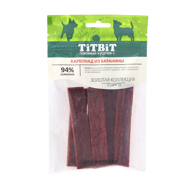 Лакомство для собак TiTBiT карбонад из баранины Золотая коллекция 70 г