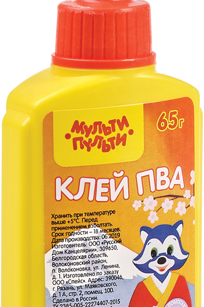 Клей МУЛЬТИ-ПУЛЬТИ ПВА Енот в Японии 