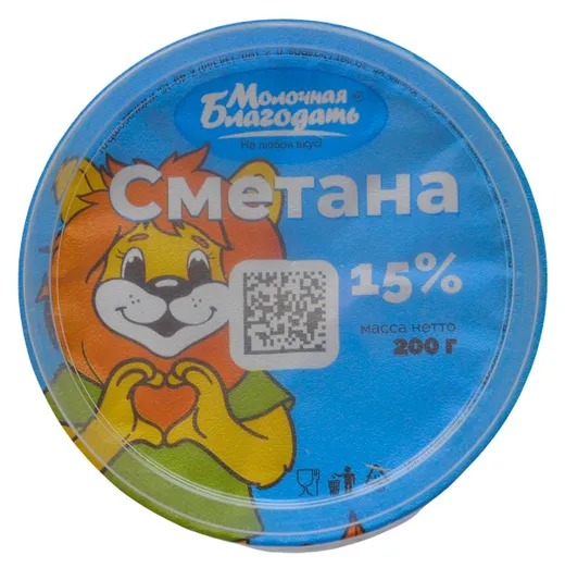 

Сметана Молочная Благодать 15% 200г