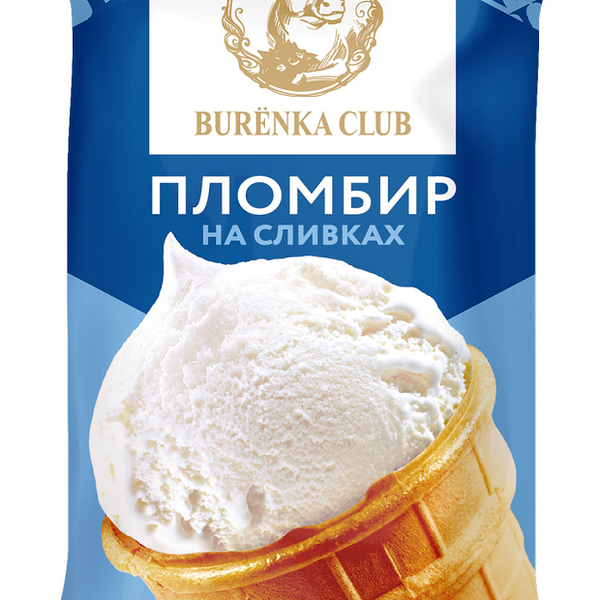 Мороженое Burenka Club пломбир ванильный в вафельном стаканчике 15% 80г