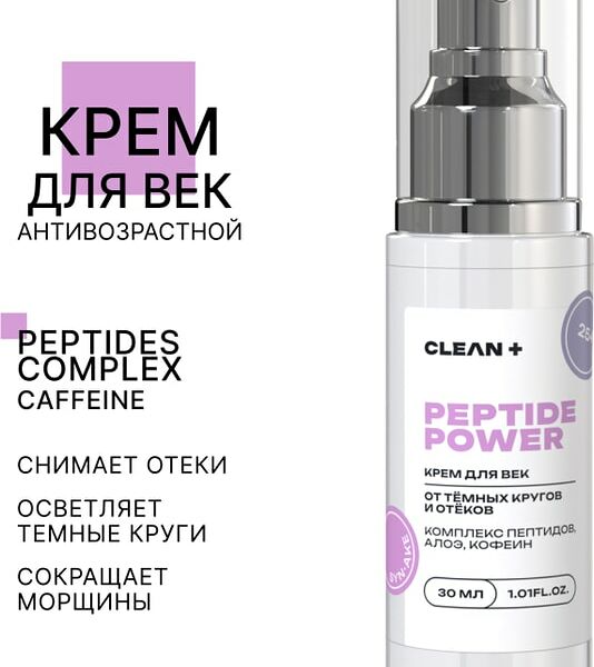 Крем для век Clean+ Peptide Power 30мл