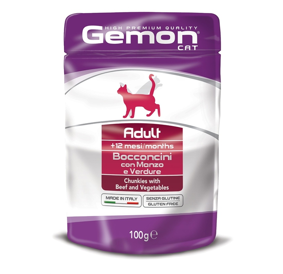 

Gemon Cat Adult пауч для кошек Говядина и овощи