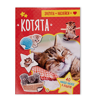 Книга ЛАБИРИНТ Зверята, наклейки. Котята