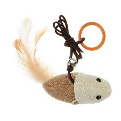Игрушка для кошек Мышь с перьями 8,5х4,5 см