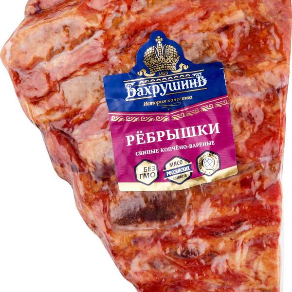 Рёбрышки БахрушинЪ свиные копчёно-варёные, вес