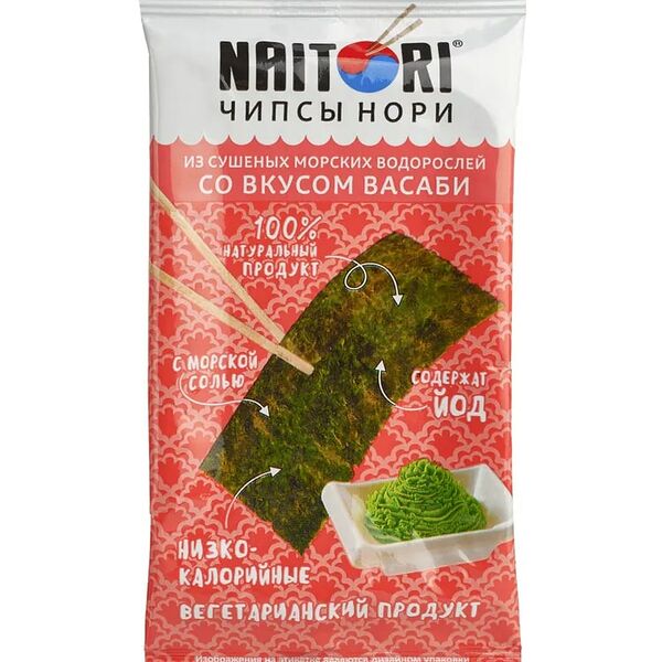 Чипсы Naitori нори из сушеных морских водорослей васаби