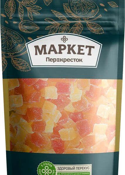 Ананас-папайя Маркет Перекресток сушеные 200г