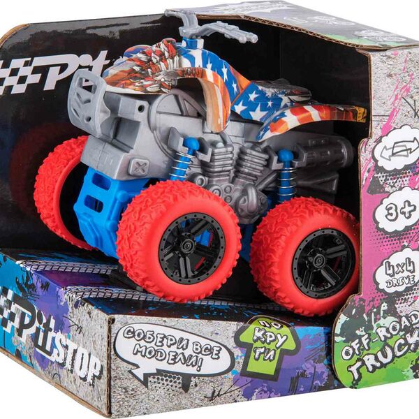 Квадроцикл инерционный Pit Stop с колёсами Граффити цвет: в ассортименте, 10 см
