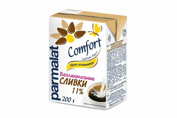 Сливки питьевые Parmalat Comfort безлактозные ультрапастеризованные 11%