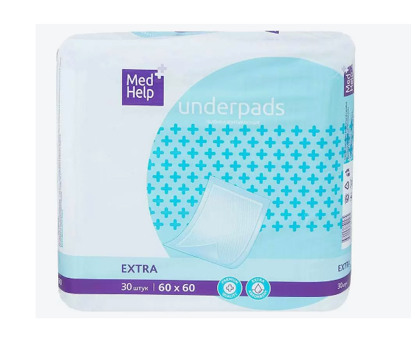 MedHelp Пеленки впитывающие 60 см x 60 см размер Extra 30 шт