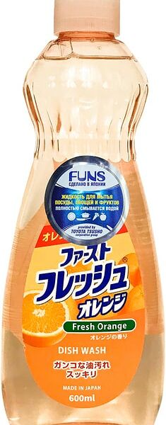 Жидкость для мытья посуды Funs овощей и фруктов свежий апельсин 600мл