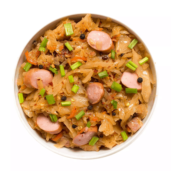 Капуста тушёная с сосисками, Уже Готово