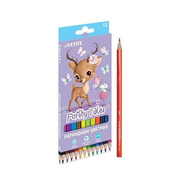 Карандаши deVENTE Funny Tales 12цв 2М шестигр карт/уп арт5022315