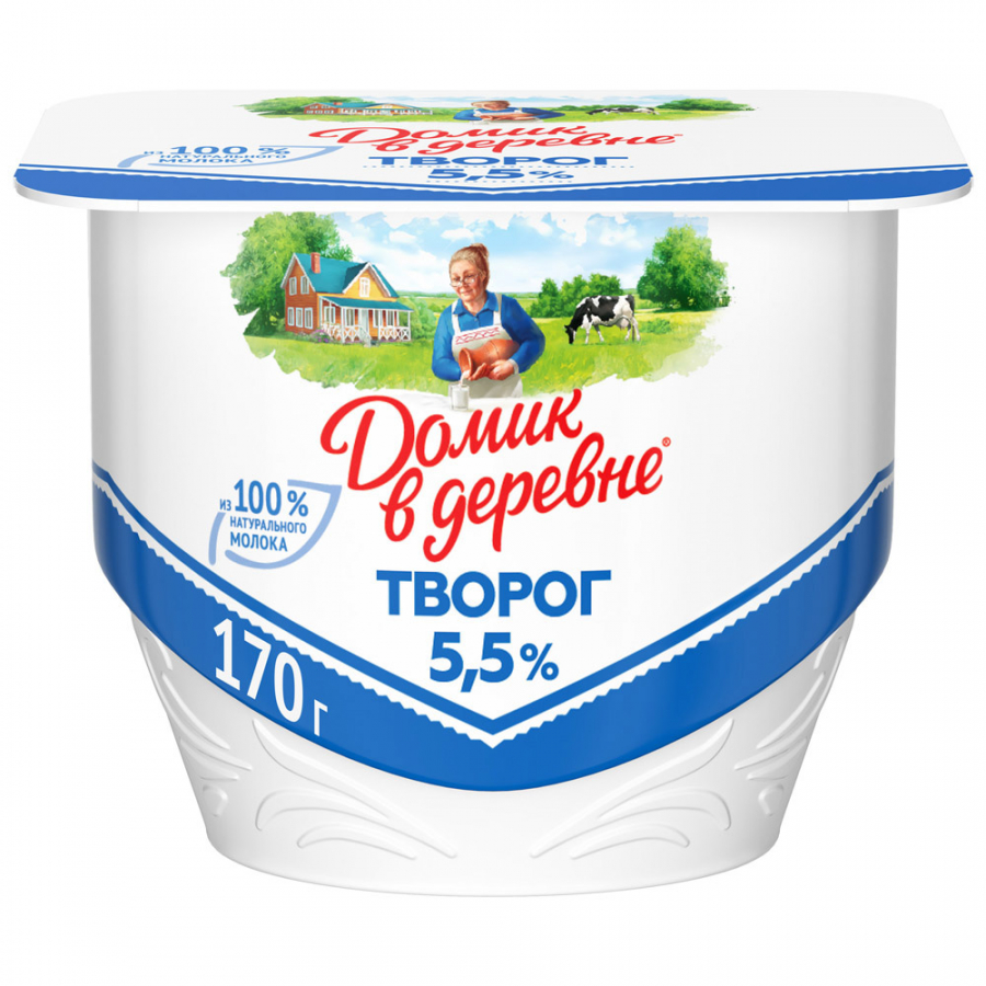 

Мягкий творог Домик в деревне 5.5% 170 г