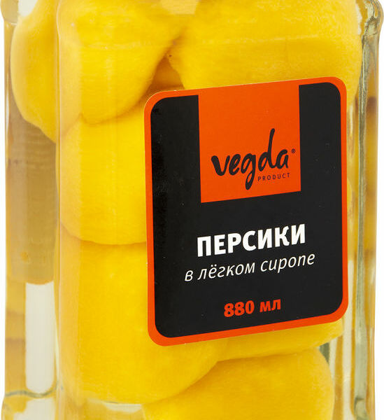 Персики в лёкгом сиропе Vegda