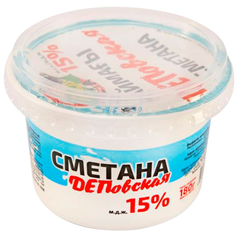 

Сметана Dep Деповская 15% 180 г