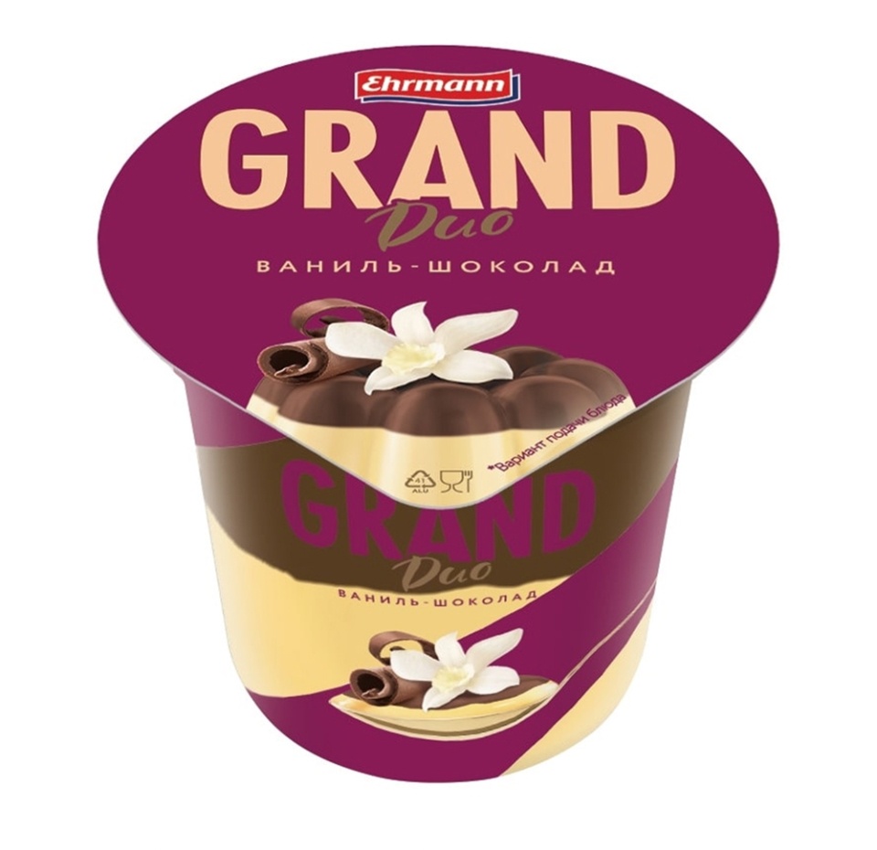 

Пудинг молочный Grand Ehrmann Duo 1.8 % Шоколадно-ванильный 230 г