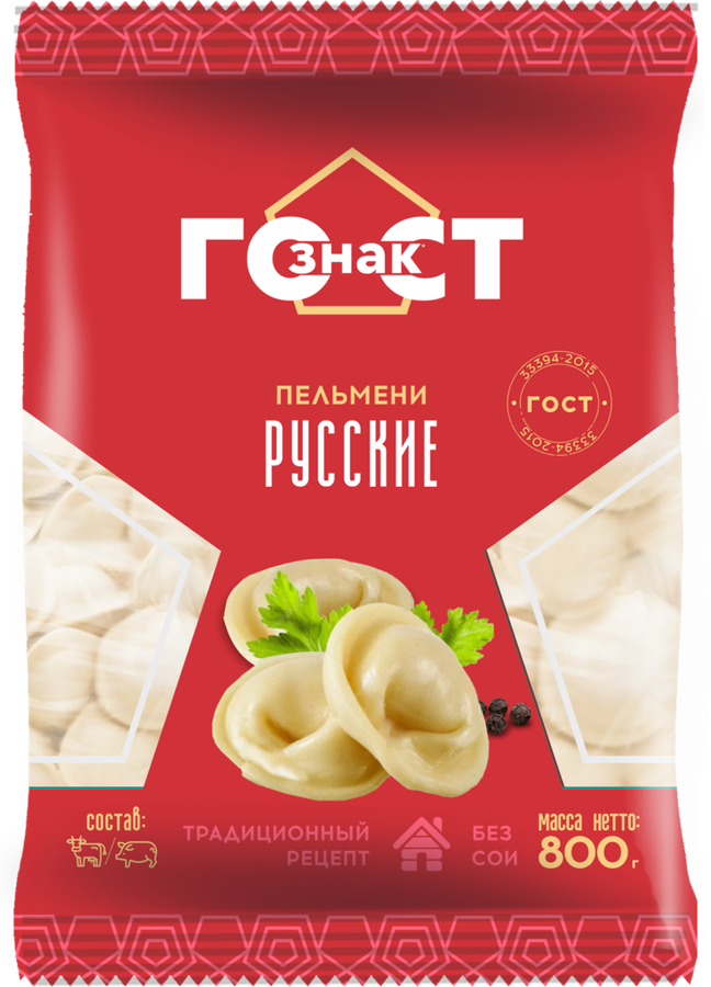 

Пельмени ГОСТзнак Русские категория B 800 г