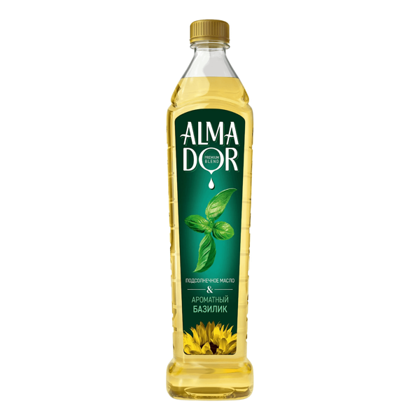 Масло подсолнечное Almador рафинированное дезодорированное с ароматом базилика