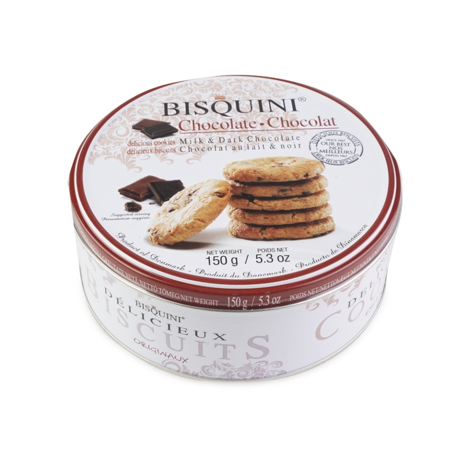 

Печенье Bisquini с кусочками молочного и темного шоколада 150 г