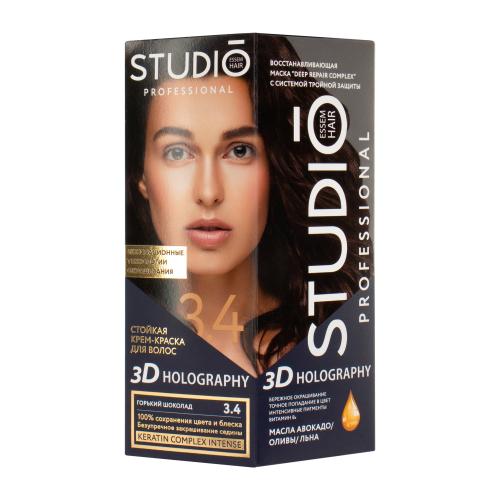 

Крем-краска для волос 3D holography 3.4 Горький Шоколад 115 мл