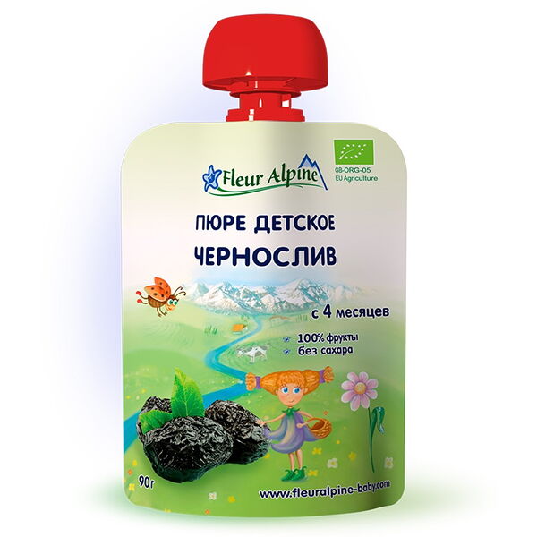 Пюре пюре чернослив вес 90 г ДП Fleur Alpine Organic