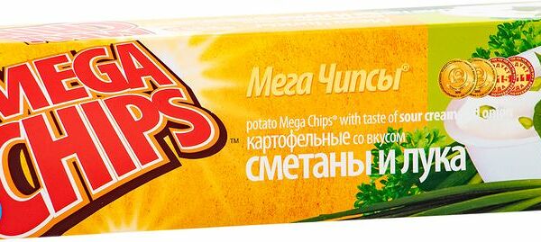 Чипсы картофельные Mega Chips со вкусом сметаны и лука, 100г