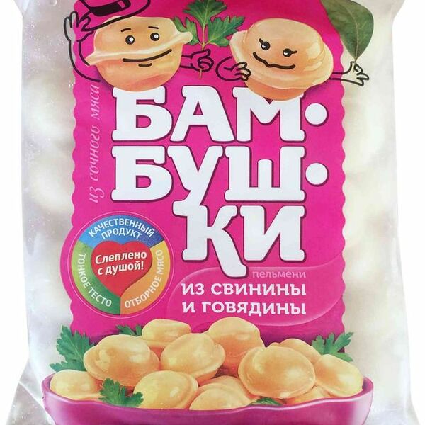 Пельмени Бамбушки из свинины и говядины 430г