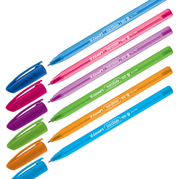 Ручка шариковая Luxor InkGlide 100 Icy синяя 0,7мм, 1 шт в ассортименте