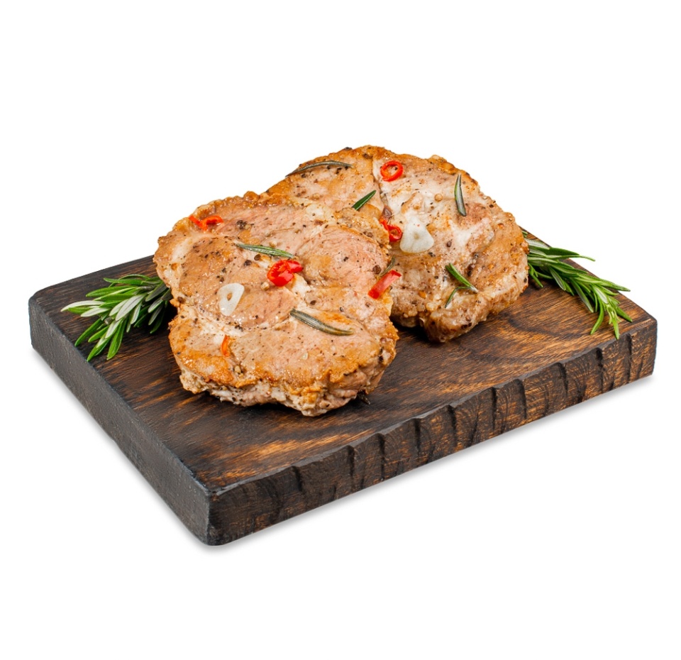 

Стейк из свиной шейки в маринаде охлажденный Почти готово