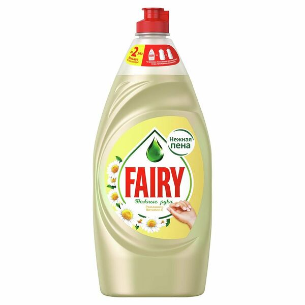 Гель для мытья посуды пена-эффект Fairy Нежные руки Ромашка и витамин Е