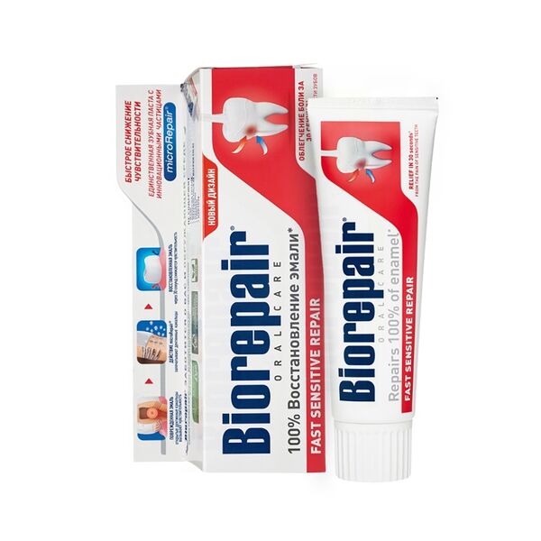 Зубная паста Biorepair Fast Sensitive Repair для чувствительных зубов 75мл