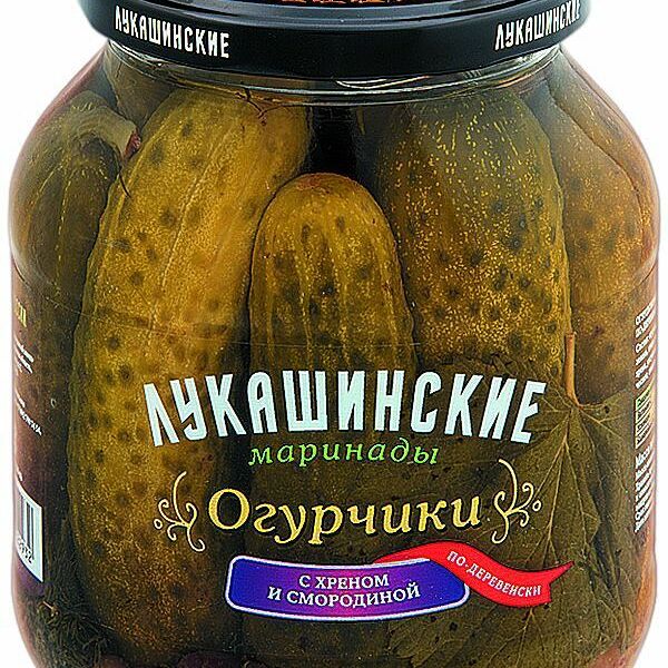 Огурцы маринованные по-деревенски с хреном Лукашинские