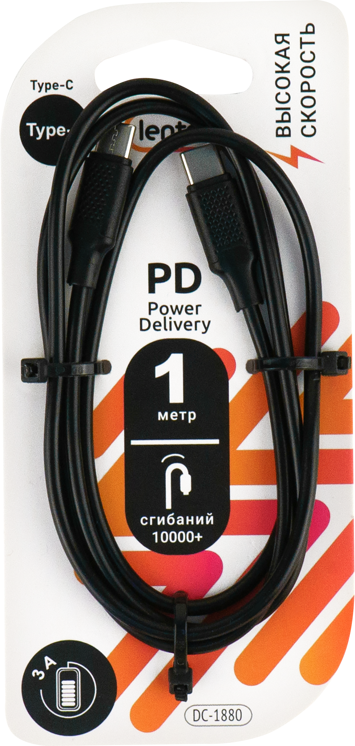 

Кабель для зарядки и передачи данных LENTEL DC-1870 Type-C – 8pin 1м
