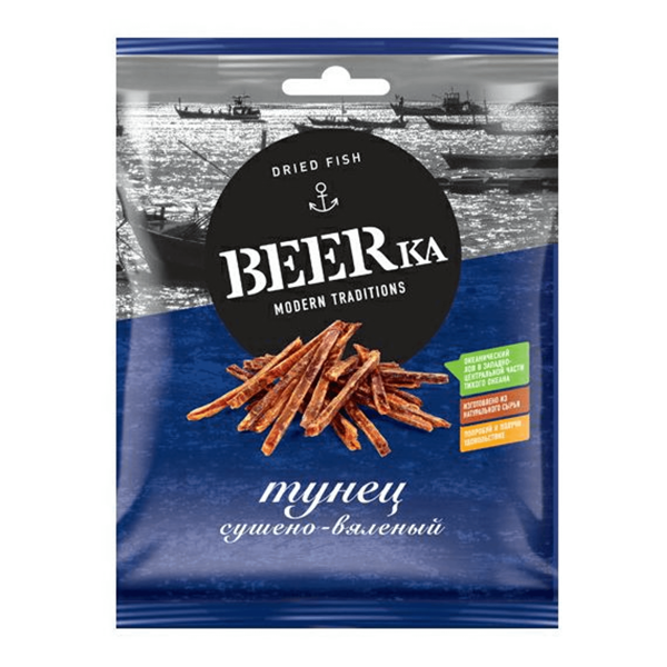 Тунец Beerka сушено-вяленый соломка 70 г