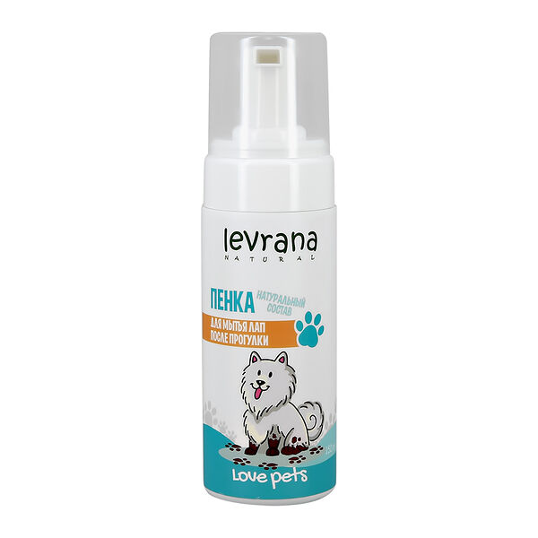 Пенка для мытья лап после прогулки `LEVRANA` LOVE PETS 150 мл