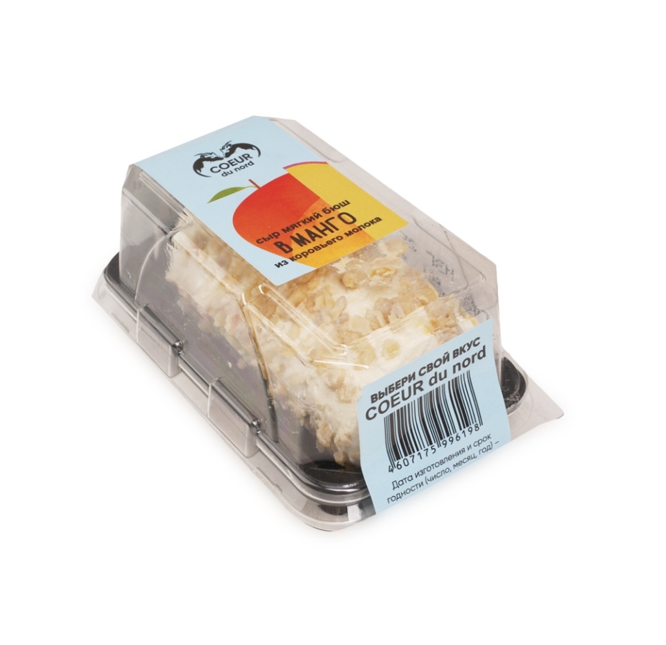 

Сыр мягкий бюш в манго из коровьего молока 45%, Coeur du nord, 130 г, Россия, БЗМЖ
