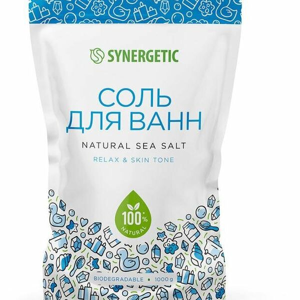 Соль для ванны Synergetic Бархатистая кожа 1000 г